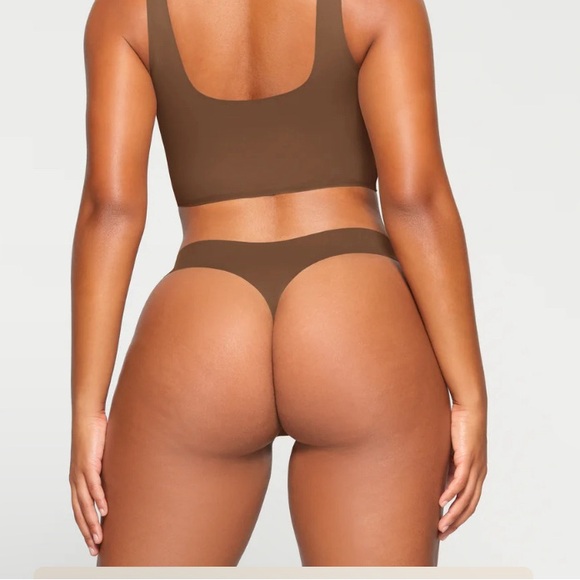 NWT SKIMS Naked Plunge Long Line Bralette Bra Jasper in Color Sz Small - Picture 4 of 4